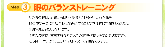眼のバランストレーニング